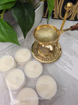 Adjustable Brass Candle Burner Kit | Includes 6 Handmade Soy Tea Lights & Instructions |Fragrance Set