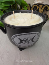 Large Triple Moon Cauldron | Handmade Soy Wax Candle | Double Wick Witchy Decor | Custom Fragrance