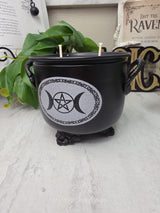 Large Triple Moon Cauldron | Handmade Soy Wax Candle | Double Wick Witchy Decor | Custom Fragrance