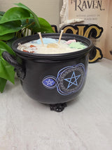 Five Elements Cauldron Candle | Handmade Soy Wax | Earth Air Fire Water Spirit |Pagan Altar