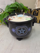 Five Elements Cauldron Candle | Handmade Soy Wax | Earth Air Fire Water Spirit |Pagan Altar