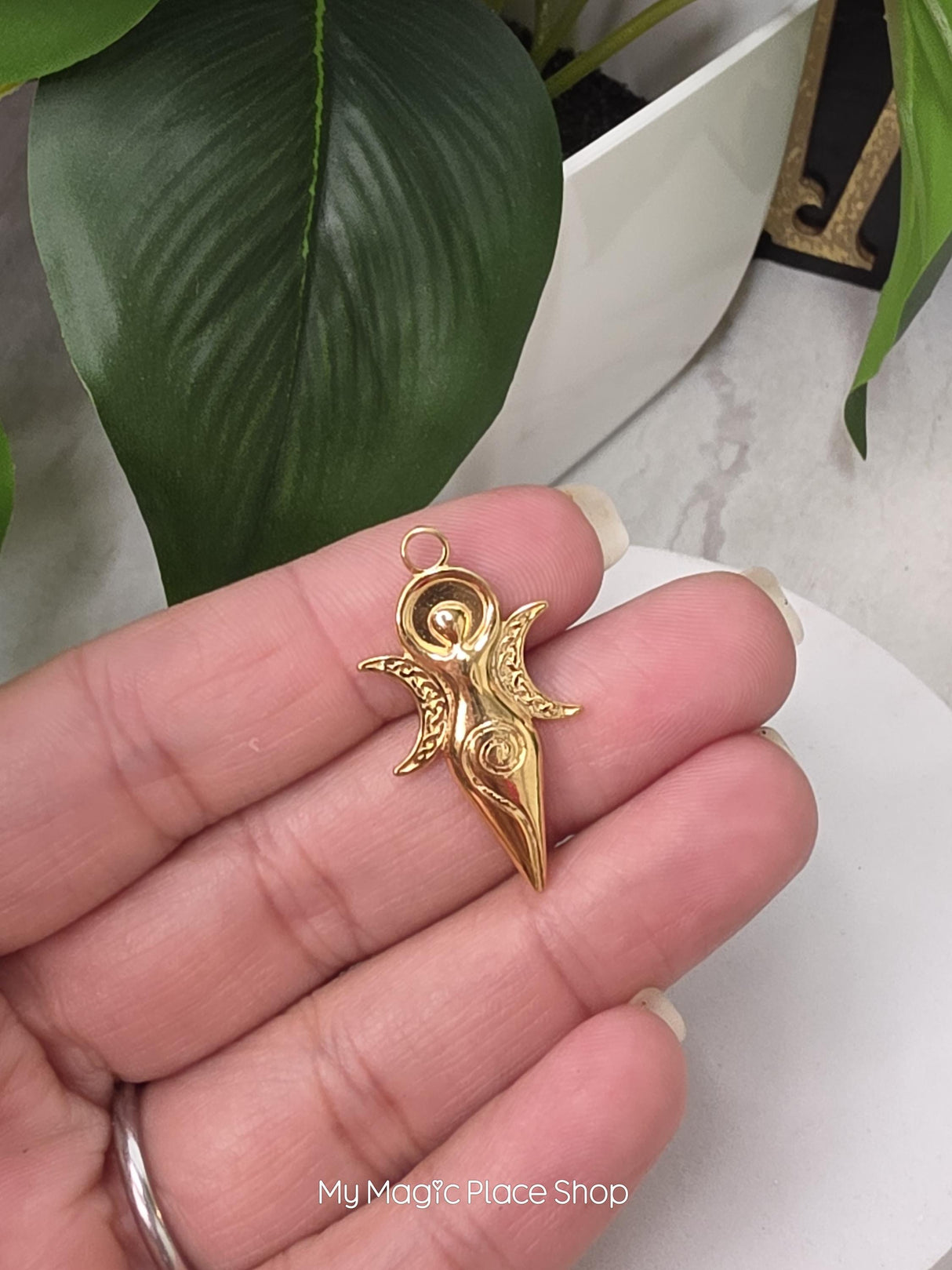 Gold Charm Goddess Pendant, Jewelry Making Supply, Crafting Necklaces, DIY Jewelry, Craft