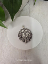 Witch Broom Moon Pendant Charm | Silver Witch Pendant | DIY Jewelry Making Supply | Pagan Charm | Crescent Moon Charm | Qty 1