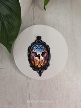 Oval Gothic Bat Pendant, Glass Cabochon Pendant, DIY Jewelry Charm, Gothic Craft Supply, Necklace Making Pendant, Quantity 1
