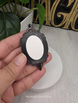 Oval Gothic Bat Pendant, Glass Cabochon Pendant, DIY Jewelry Charm, Gothic Craft Supply, Necklace Making Pendant, Quantity 1