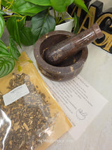 Natural Soapstone Mortar and Pestle Kit | Herb of Choice Included | Witchcraft | Herbal Altar Tool
