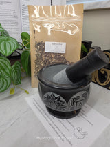 Seven Chakras Soapstone Mortar and Pestle Kit | Herb of Choice Included | Witchcraft | Herbal Altar Tool