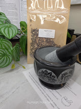 Seven Chakras Soapstone Mortar and Pestle Kit | Herb of Choice Included | Witchcraft | Herbal Altar Tool
