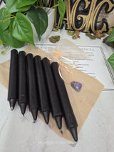 Black 6 Inch Taper Candle Kit, Candles with Crystal & Color Correspondence Guide, Ritual Candle Set, Spiritual Gift