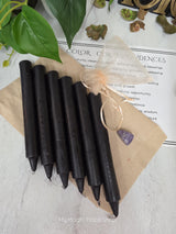 Silver 6 Inch Taper Candle Kit, Candles with Crystal & Color Correspondence Guide, Ritual Candle Set, Spiritual Gift