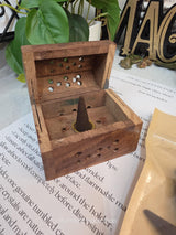Wooden Incense Cone Burner Box Gift Set, Incense Kit with Scent Choice, Decorative Incense Holder, Meditation Gift, Home Fragrance