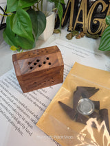 Wooden Incense Cone Burner Box Gift Set, Incense Kit with Scent Choice, Decorative Incense Holder, Meditation Gift, Home Fragrance