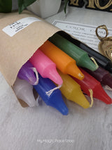 Colored Taper Candles Set with Candle Holder, Color Guide Card, Altar Decor, Meditation Gift