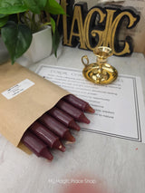 Brown Colored Taper Candles Set with Candle Holder, Color Guide, Altar Decor, Meditation Gift