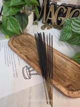 Wooden Canoe Incense Holder Kit, Incense Burner with 20 Incense Sticks, Choose Your Scent, Long Ash Catcher Tray, Meditation Gift Set