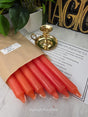 Orange Colored Taper Candles Set with Candle Holder, Color Guide, Altar Decor, Meditation Gift