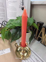 Orange Colored Taper Candles Set with Candle Holder, Color Guide, Altar Decor, Meditation Gift