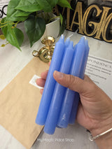 Light Blue Colored Taper Candles Set Candle Holder, Color Guide, Altar Decor, Meditation Gift