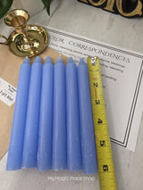 Light Blue Colored Taper Candles Set Candle Holder, Color Guide, Altar Decor, Meditation Gift