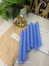 Light Blue Colored Taper Candles Set Candle Holder, Color Guide, Altar Decor, Meditation Gift