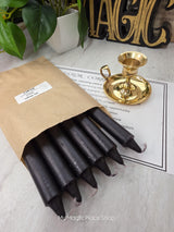 Black Colored Taper Candles Set with Candle Holder, Color Guide, Altar Decor, Meditation Gift