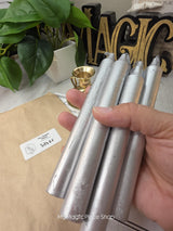 Silver Colored Taper Candles Set with Candle Holder, Color Guide, Altar Decor, Meditation Gift