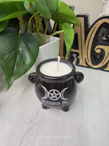 Handmade Soy Wax Cauldron Candle | Mini Ceramic | Personalized Scent Choice | Witchy