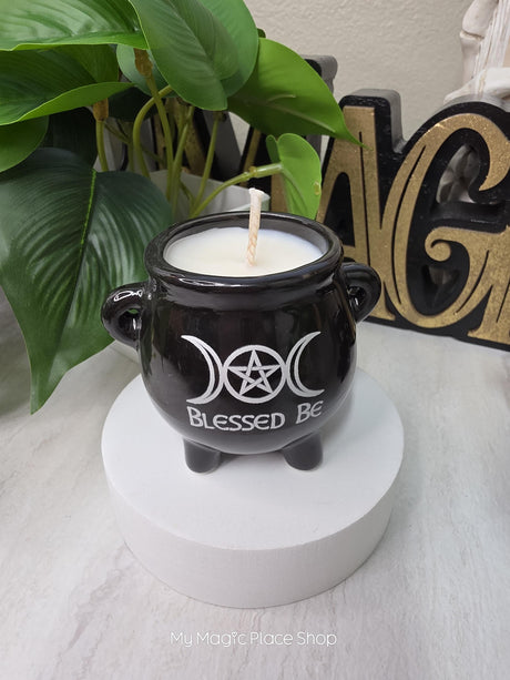 Handmade Soy Wax Cauldron Candle | Mini Ceramic | Personalized Scent Choice | Witchy