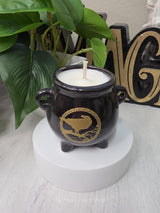Handmade Soy Wax Cauldron Candle | Mini Ceramic | Personalized Scent Choice | Witchy