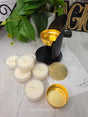 Black Adjustable Brass Candle Burner Kit | Includes 6 Handmade Soy Tea Lights & Instructions Set