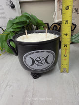 Large Triple Moon Cauldron | Handmade Soy Wax Candle | Double Wick Witchy Decor | Custom Fragrance
