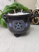 Five Elements Cauldron Candle | Handmade Soy Wax | Earth Air Fire Water Spirit |Pagan Altar