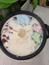 Five Elements Cauldron Candle | Handmade Soy Wax | Earth Air Fire Water Spirit |Pagan Altar