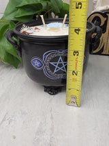 Five Elements Cauldron Candle | Handmade Soy Wax | Earth Air Fire Water Spirit |Pagan Altar