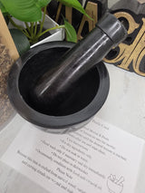 Pentacle Soapstone Mortar and Pestle Kit | Herb of Choice Included | Witchcraft | Herbal Altar Tool