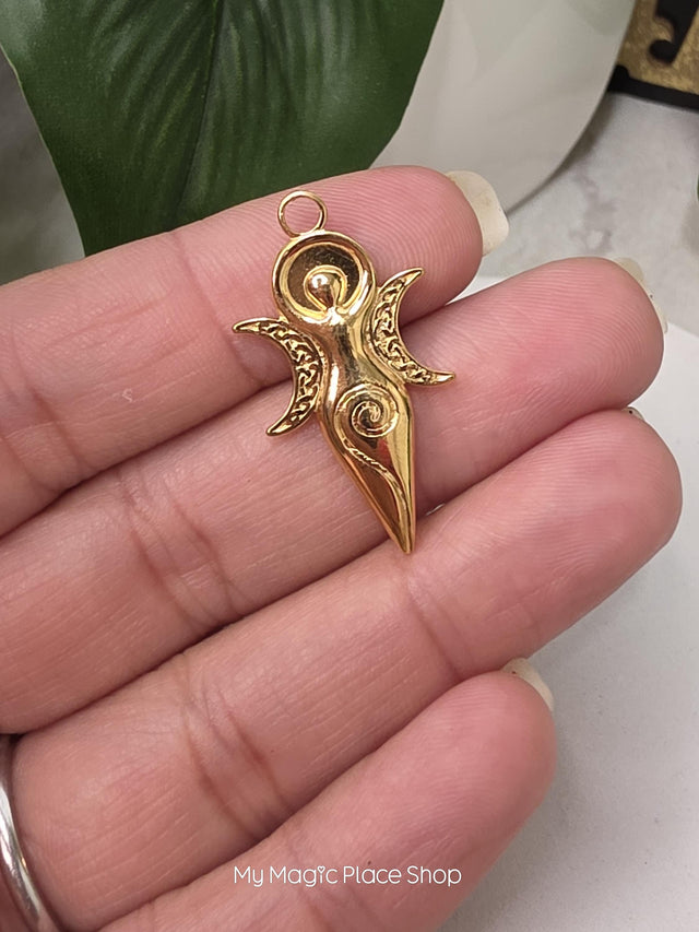 Gold Charm Goddess Pendant, Jewelry Making Supply, Crafting Necklaces, DIY Jewelry, Craft