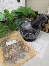 Seven Chakras Soapstone Mortar and Pestle Kit | Herb of Choice Included | Witchcraft | Herbal Altar Tool