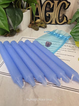 Light Blue 6 Inch Taper Candle Kit, Candles with Crystal & Color Correspondence Guide, Ritual Candle Set, Spiritual Gift