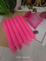 Pink 6 Inch Taper Candle Kit, Candles with Crystal & Color Correspondence Guide, Ritual Candle Set, Spiritual Gift