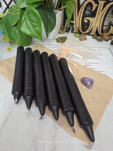 Black 6 Inch Taper Candle Kit, Candles with Crystal & Color Correspondence Guide, Ritual Candle Set, Spiritual Gift