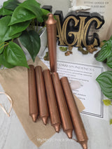 Copper 6 Inch Taper Candle Kit, Candles with Crystal & Color Correspondence Guide, Ritual Candle Set, Spiritual Gift
