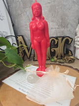 Female Figure Candle Gift Set with Crystal, Organza Bag (Color Guide)