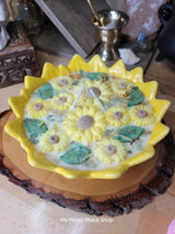 Sunflower Soy Candle Bowl | Floral Decorative Candle | Handmade Summer Candle | Sunflower Home Decor Cottagecore Decor | Altar Candle