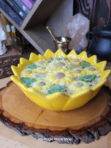 Sunflower Soy Candle Bowl | Floral Decorative Candle | Handmade Summer Candle | Sunflower Home Decor Cottagecore Decor | Altar Candle