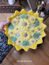 Sunflower Soy Candle Bowl | Floral Decorative Candle | Handmade Summer Candle | Sunflower Home Decor Cottagecore Decor | Altar Candle