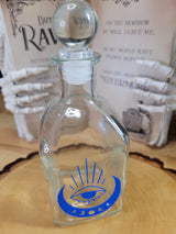 Evil Eye Glass Bottle | Moon Phase Apothecary Bottle | Witchy Decor | Decorative Glass Potion Bottle | Altar Decor | Gothic Home Decor