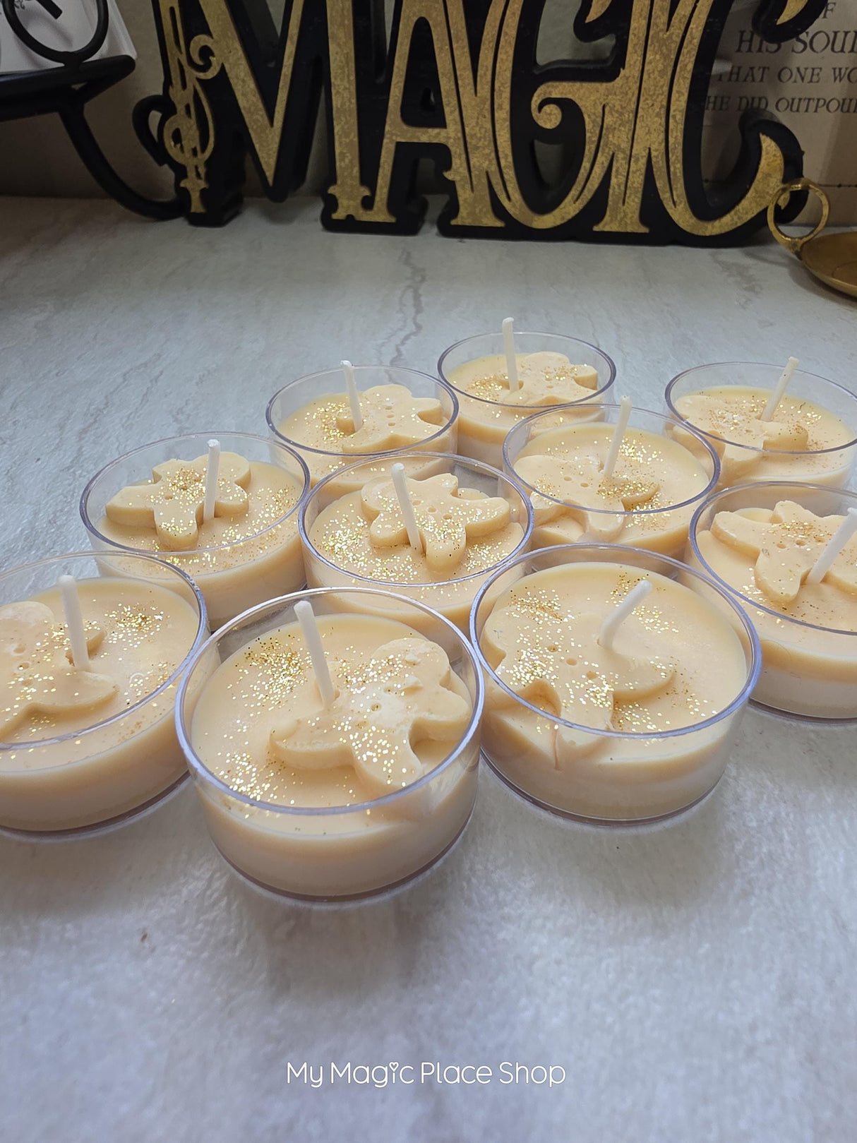 Handmade Gingerbread Soy Wax Tealights | Christmas Holiday Candle Decor