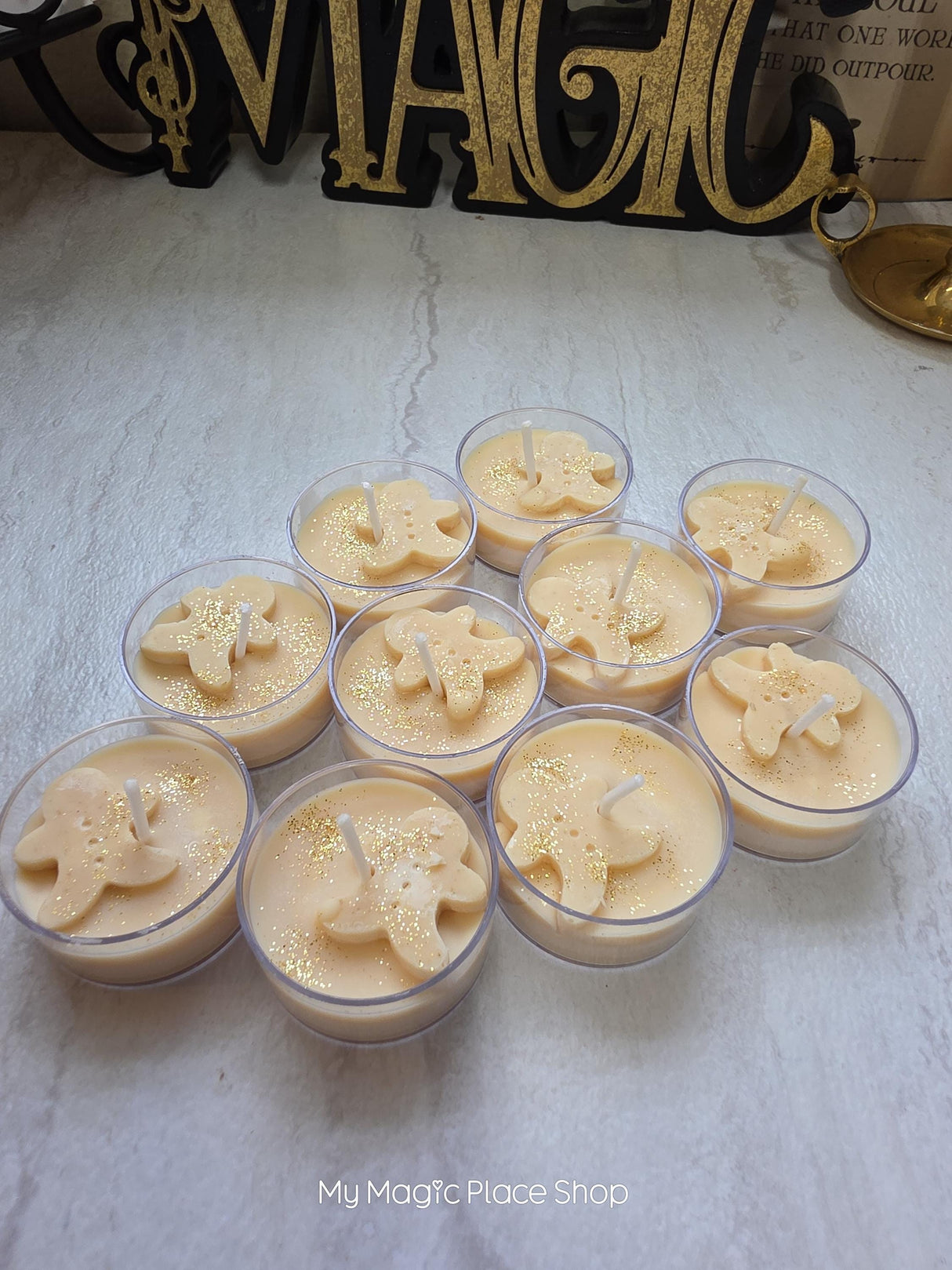 Handmade Gingerbread Soy Wax Tealights | Christmas Holiday Candle Decor