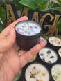 Handmade Crystal Flower Soy Candle, Black Tin, Witchy Mystical Home Fragrance