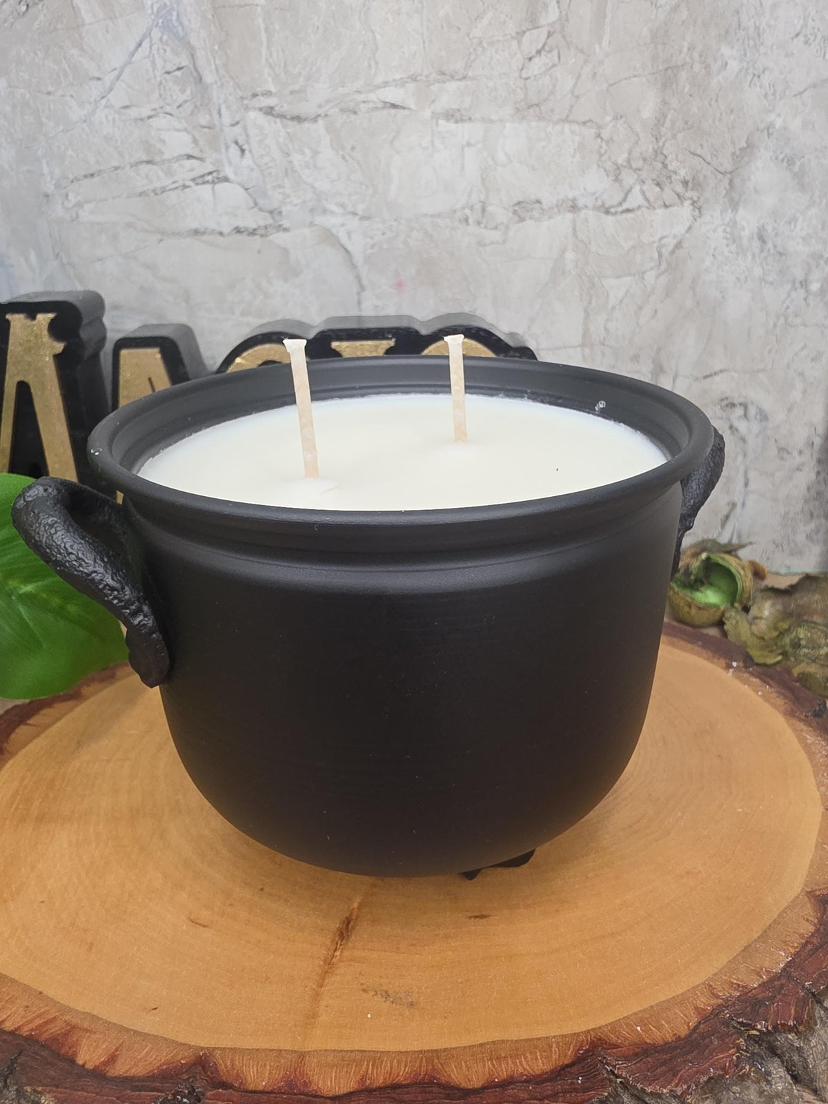 Handmade Soy Wax Cauldron Candle, Witchy Home Decor, Reusable Metal Cauldron